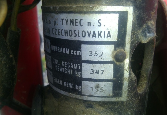 Výrobní štítek Jawa 350/634_1