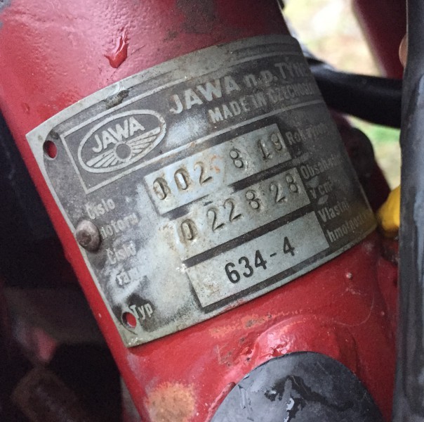 Výrobní štítek Jawa 350/634_10